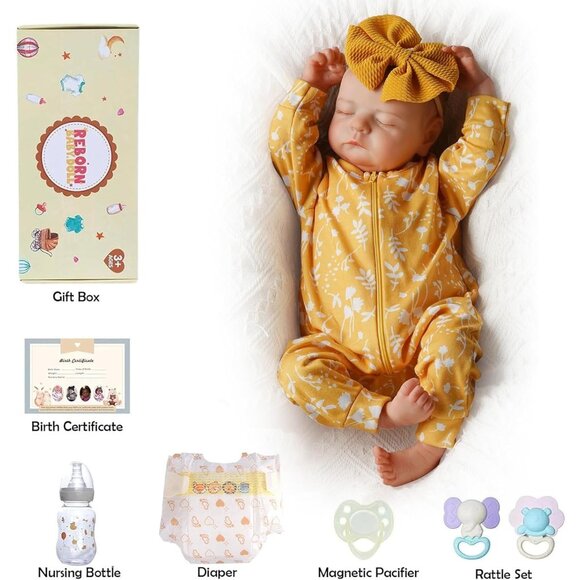 🆕20 inch Realistic Baby Girl Soft Full Body Vinyl Girl Baby Dolls with Clothes - Picture 8 of 9